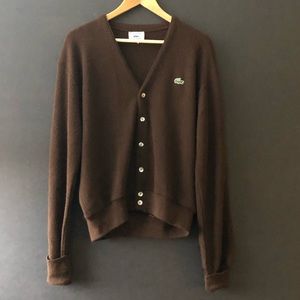 Vintage Lacoste Sweater Cardigan Brown L